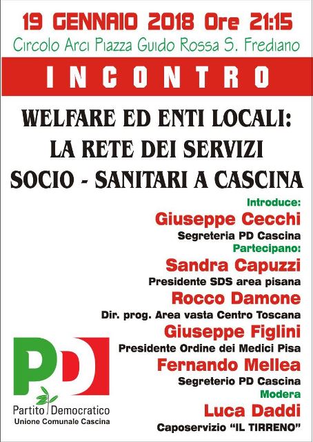 volantino welfare pd cascina