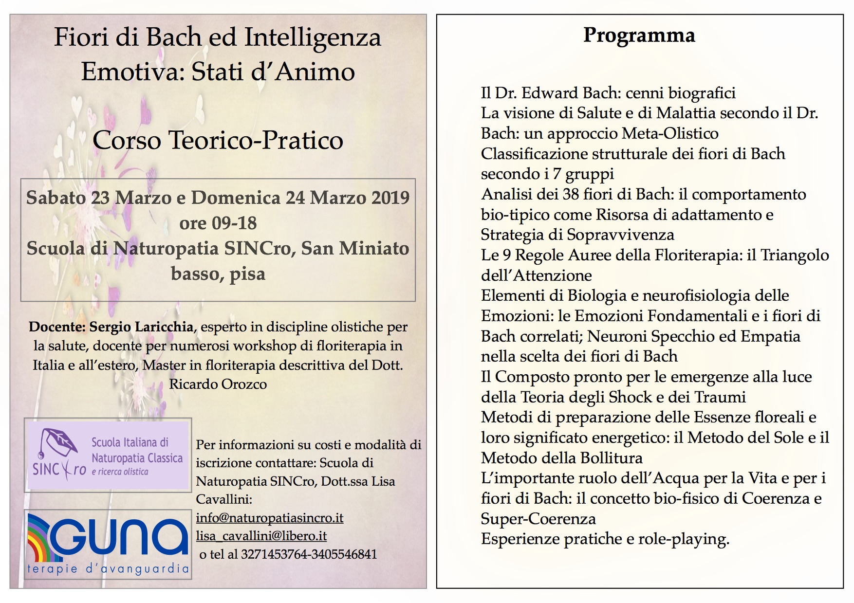 Il corso 2019 dedicato ai Fiori di Bach e all'intelligenza emotiva