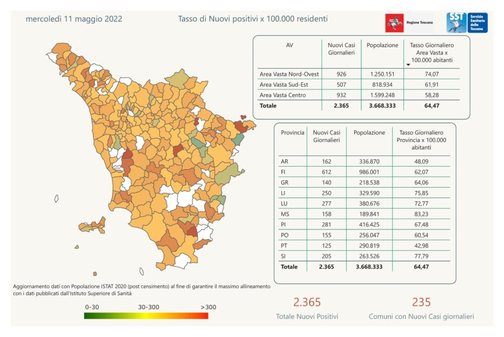 contagi 11 maggio 2022