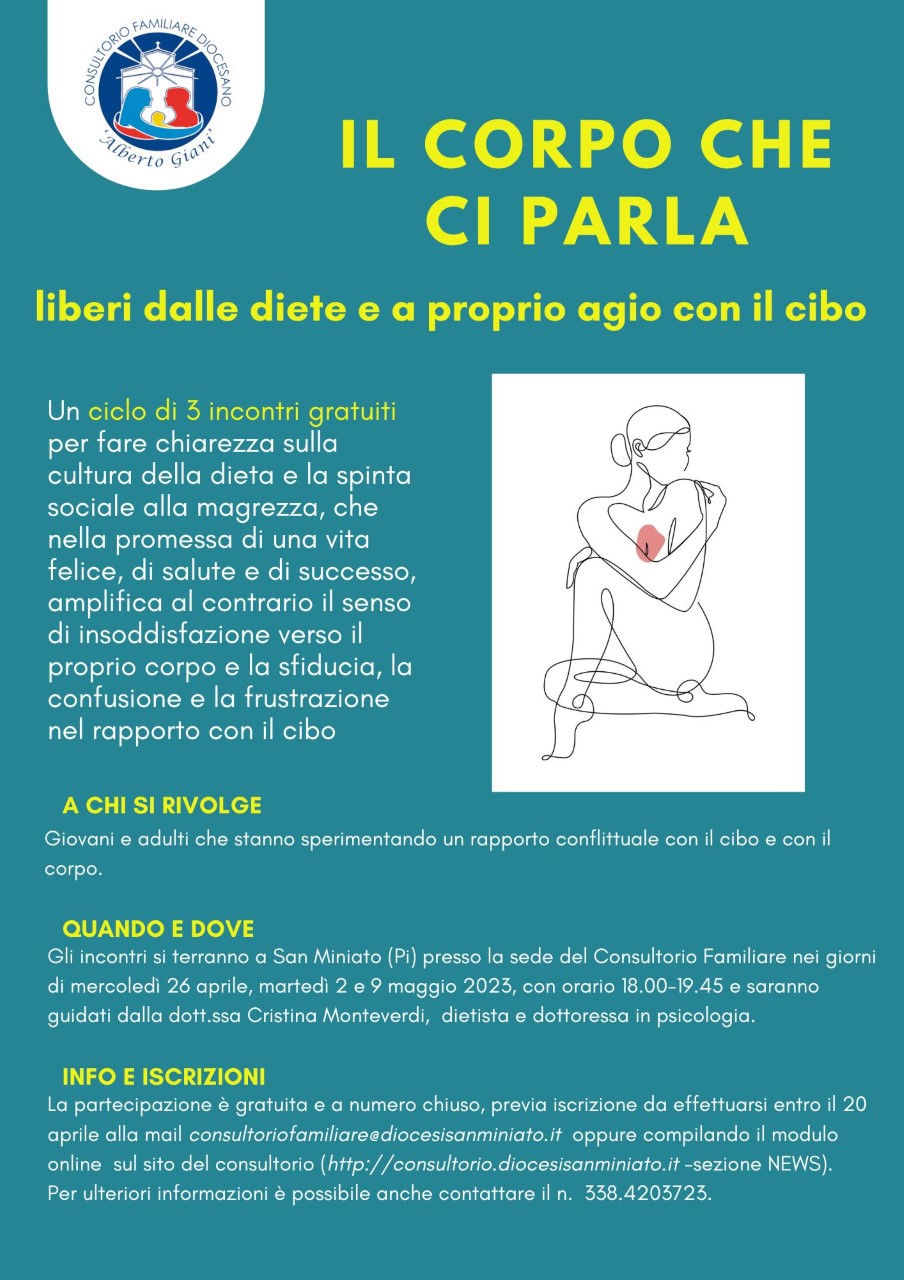 Il corpo che ci parla: al consultorio riparte il percorso per trovare  equilibrio con il cibo e il proprio corpo - gonews.it